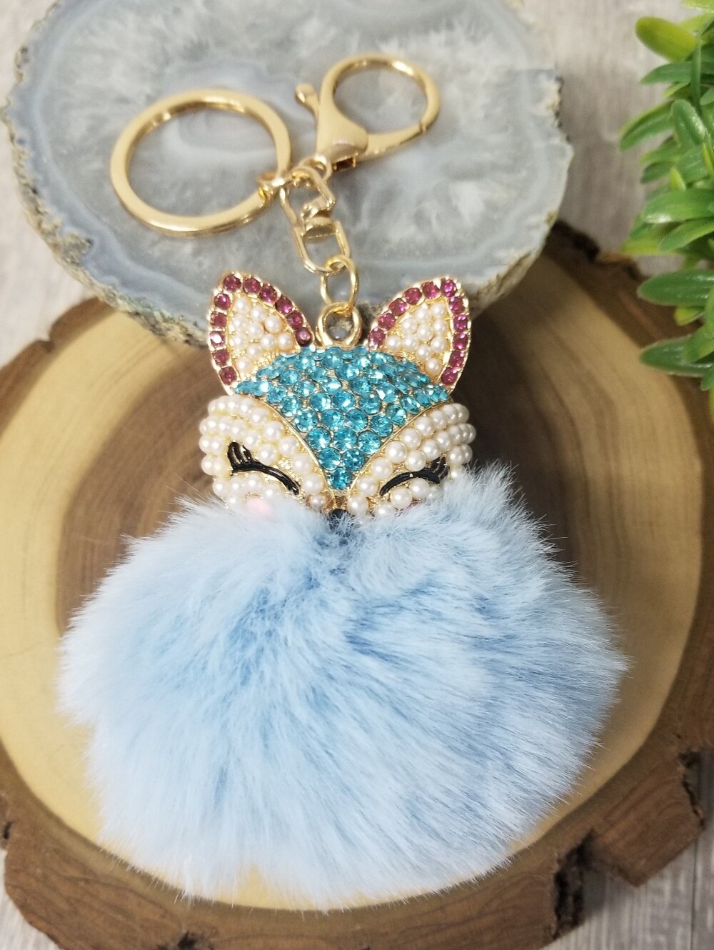 Pom Pom Fox Keychain/ Bag Charm